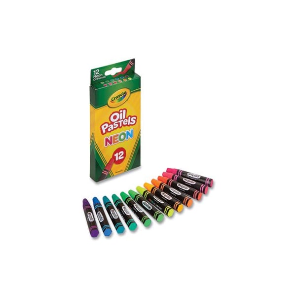 Crayola NEON OIL PASTELS, ASSORTED, 12PK 524613 - main